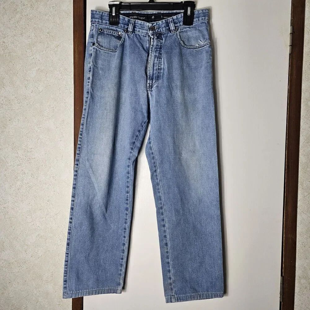 Ermenegildo Zegna Jeans Mens 34x30 Blue Denim Preppy Stretch Slim Straight